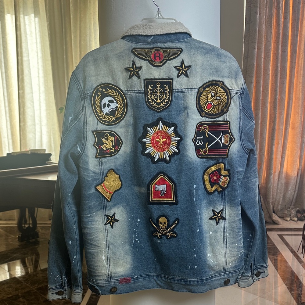 REASON Denim Jacket – Rocker / Moto Patchwork Sty… - image 2